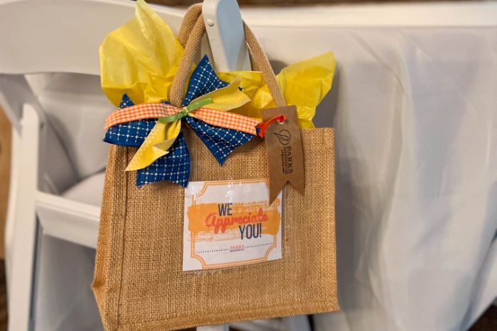 Hrec – parks corporate event – 5 Appreciation bag bow corporate event